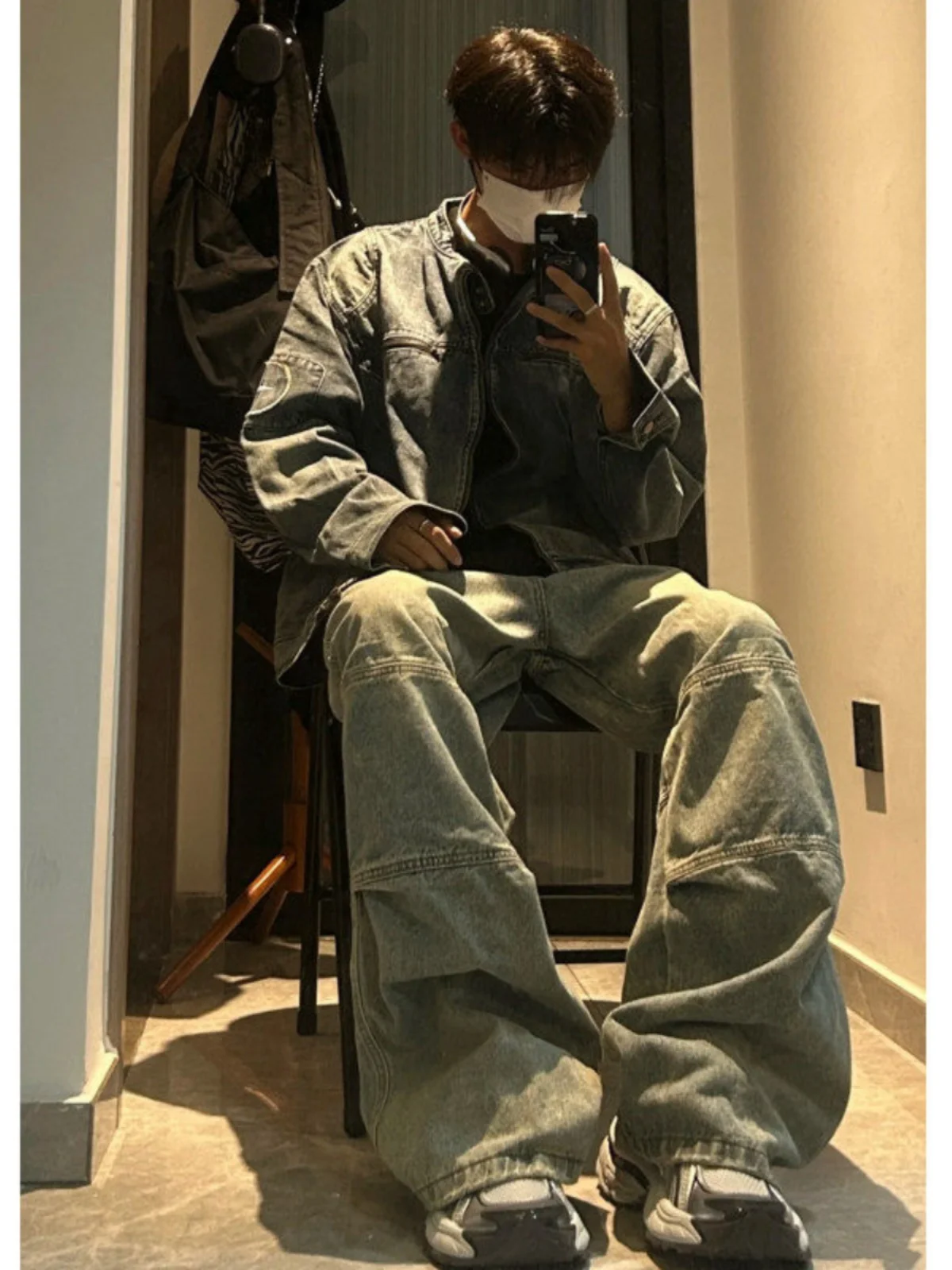 Retro American Waed Denim Jaet Men's Spring Autumn Trendy Brand High-End Feeling Haome Workwear Jaet Youth ular
Retro American Waed Denim Jaet Men's Spring Autumn Trendy Brand High-End Feeling Haome Workwear Jaet Youth ular