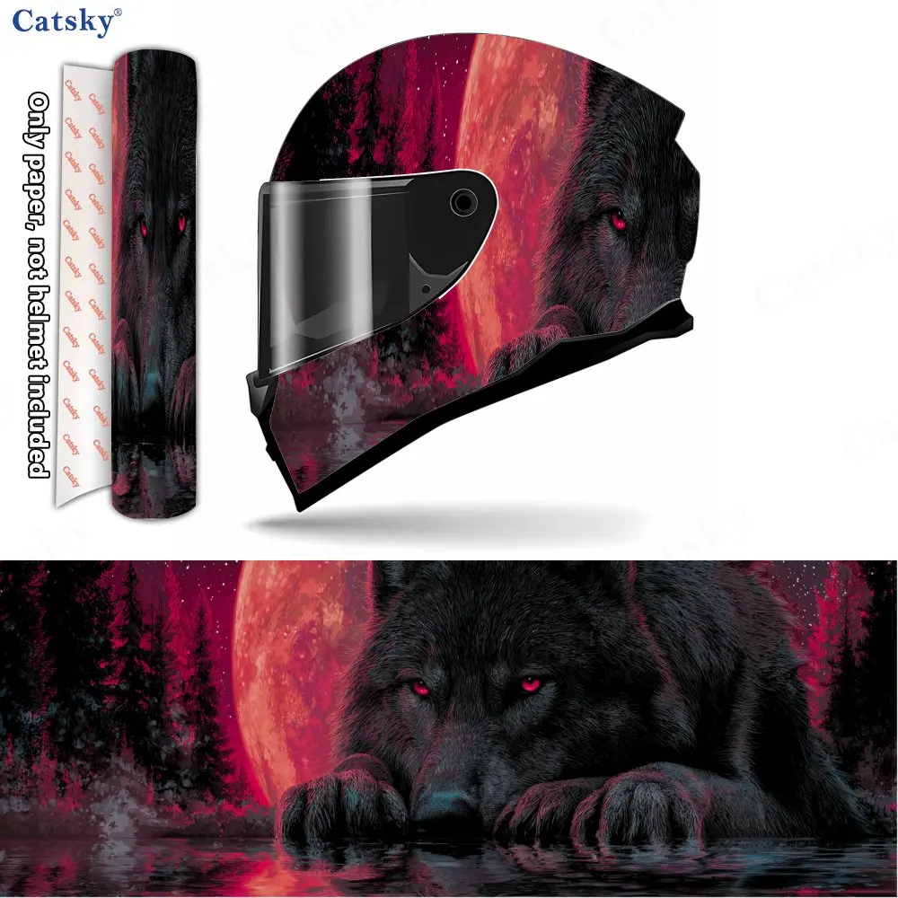 Red Moon Wolf Eyes Helmet Vinyl Wraps, Waterproof Scratch-Resistant Full Face Helmet Decals, Durable PVC Decoration Protection H
Red Moon Wolf Eyes Helmet Vinyl Wraps, Waterproof Scratch-Resistant Full Face Helmet Decals, Durable PVC Decoration Protection H