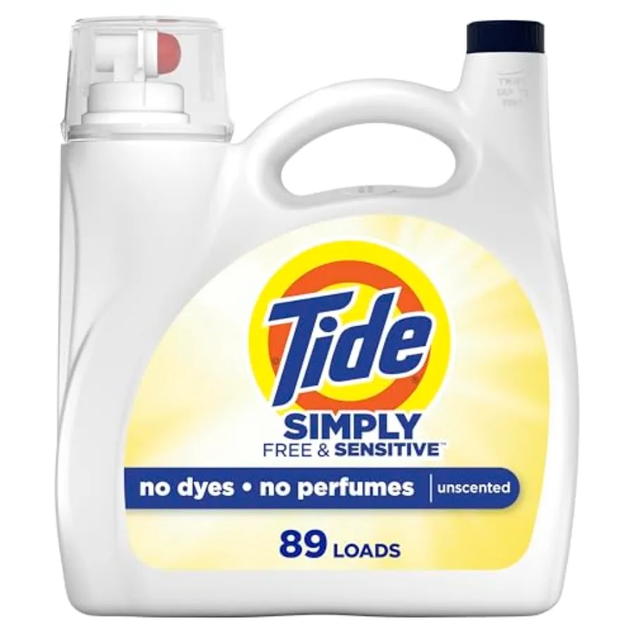 Tide Simply Liquid Laundry Detergent, Free Sensitive Scent, 89 Loads, 117 fl oz
Tide Simply Liquid Laundry Detergent, Free Sensitive Scent, 89 Loads, 117 fl oz