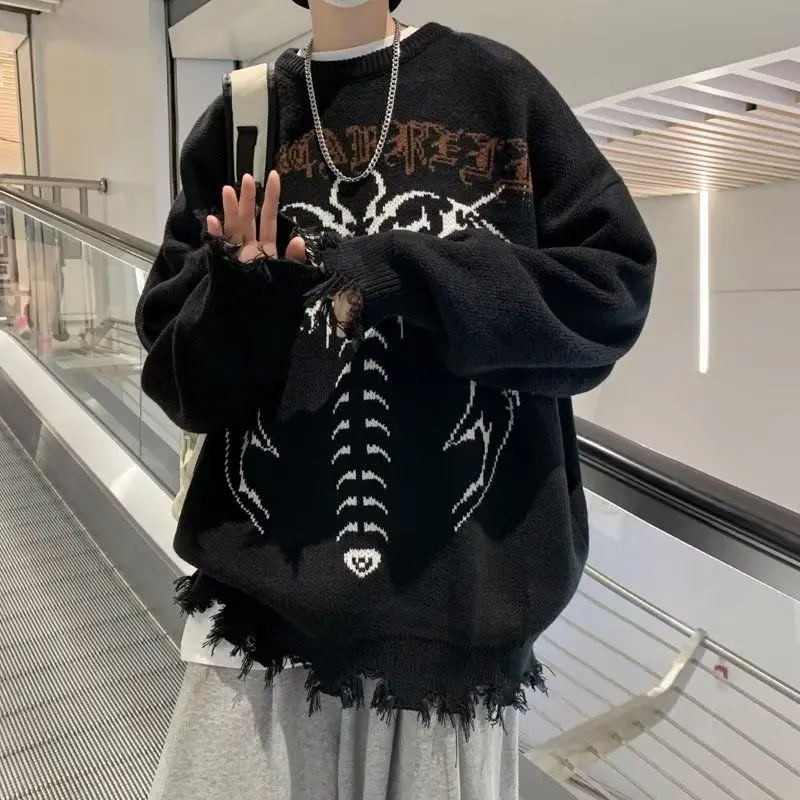 Bat Sweater Jacket Men's Autumn Winter American Retro Fashion Versatile Pullover
Bat Sweater Jacket Men's Autumn Winter American Retro Fashion Versatile Pullover