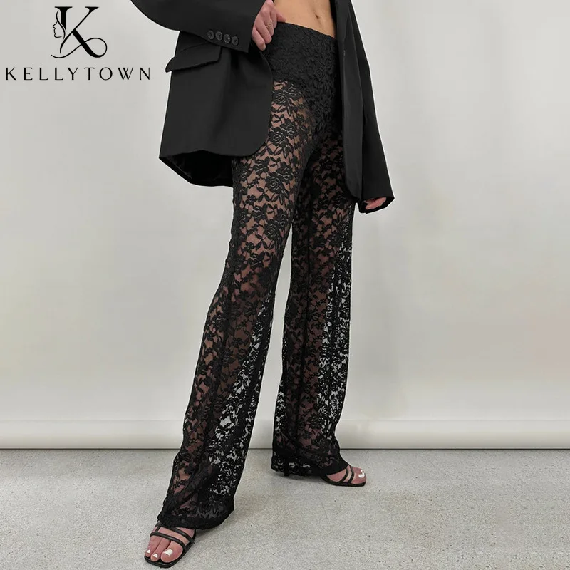 Sexy Lace Black Pant Women High Waist Sheer Straight Leg Pants Party Club Outfits Streetwear Vintage Solid White Trousers Female
Sexy Lace Black Pant Women High Waist Sheer Straight Leg Pants Party Club Outfits Streetwear Vintage Solid White Trousers Female
