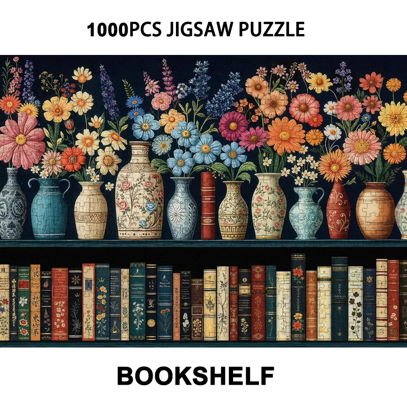 Cardboard 1000 Pieces Jigsaw Puzzle Bookshelf Floral Scene Adult Puzzle 27.56x19.69 Inches for Puzzle Fans
Cardboard 1000 Pieces Jigsaw Puzzle Bookshelf Floral Scene Adult Puzzle 27.56x19.69 Inches for Puzzle Fans