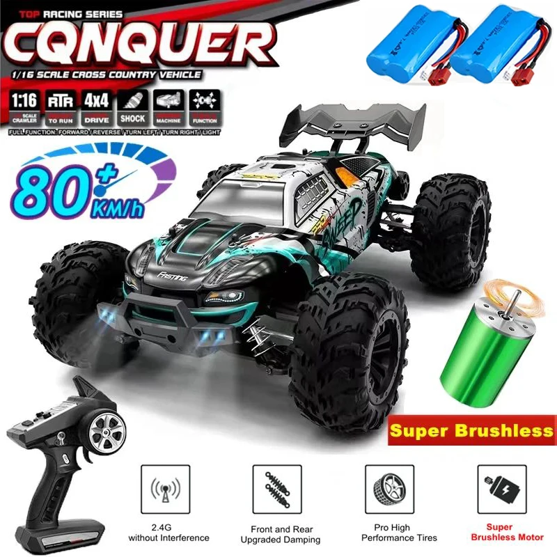 Super Brushless 80KM or 50KM/H 4WD RC Car With LED Remote Control Cars High Speed Drift Racing 4x4 Off Road Truck Kid Adult Toy
Super Brushless 80KM or 50KM/H 4WD RC Car With LED Remote Control Cars High Speed Drift Racing 4x4 Off Road Truck Kid Adult Toy