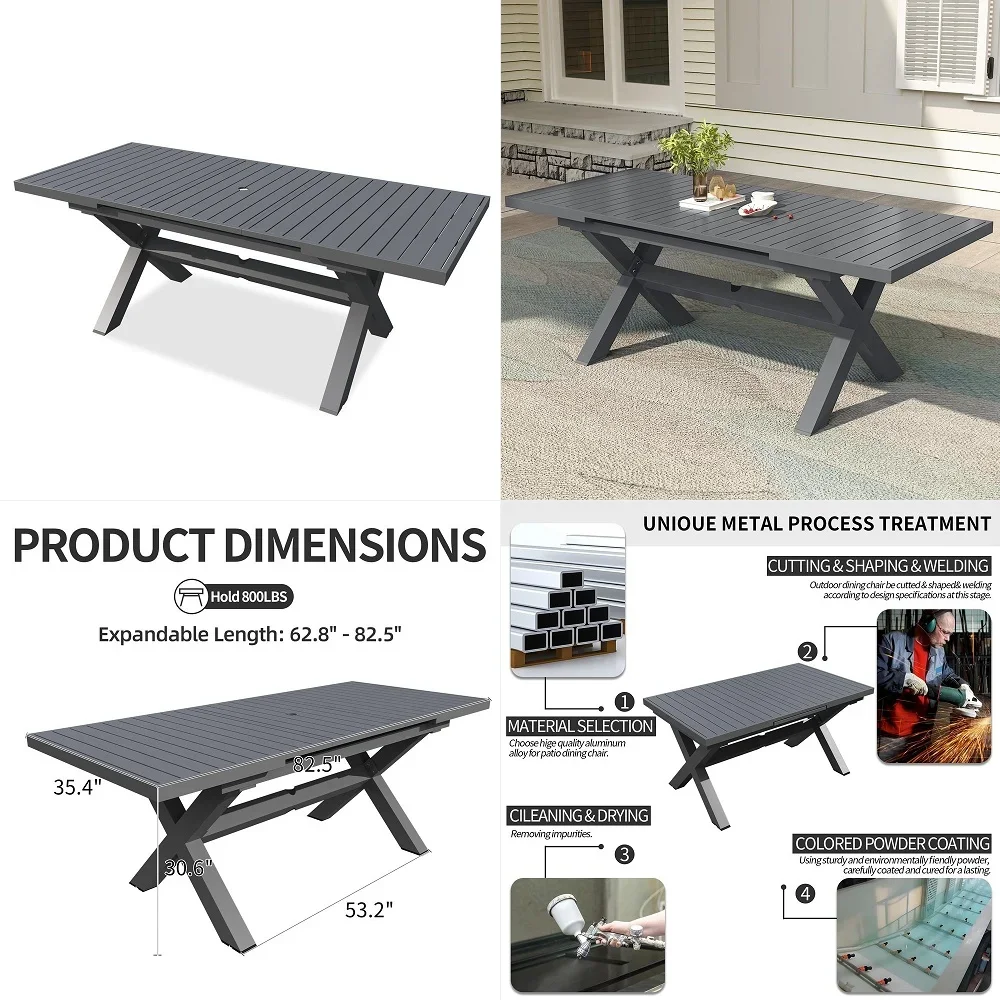 7Piece Outdoor Dining Set, Aluminum Dining Table Set for 6, Patio Table and Chairs Set with Umbrella Hole, All Weather HDPS Out
7Piece Outdoor Dining Set, Aluminum Dining Table Set for 6, Patio Table and Chairs Set with Umbrella Hole, All Weather HDPS Out