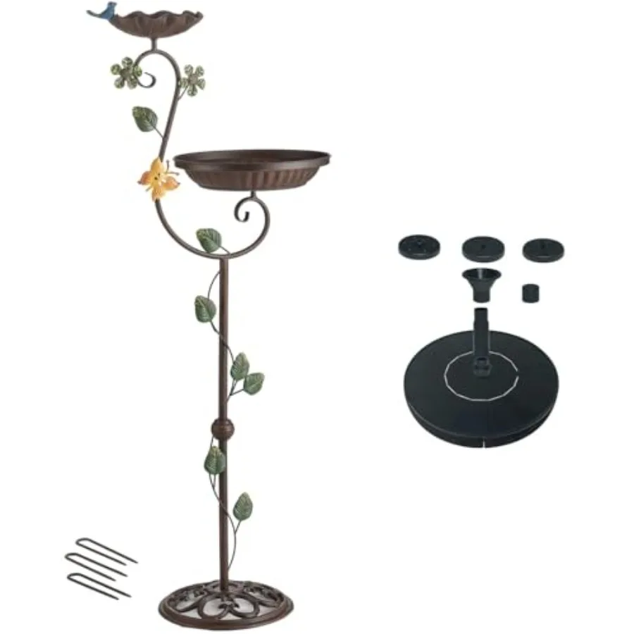 Bird Baths for Outdoors with Solar Fountain 44" Tall Cast Iron Pedestal Bird Bath and Feeder Vintage Sturdy Heavy Duty Birdbath
Bird Baths for Outdoors with Solar Fountain 44" Tall Cast Iron Pedestal Bird Bath and Feeder Vintage Sturdy Heavy Duty Birdbath