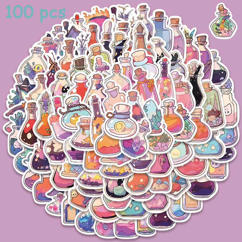 100pcs Colorful Magic Bottle Stickers Funny Cute Decals For Kids Laptop Luggage Fridge Diary Bike Phone Notebook Stickers
100pcs Colorful Magic Bottle Stickers Funny Cute Decals For Kids Laptop Luggage Fridge Diary Bike Phone Notebook Stickers