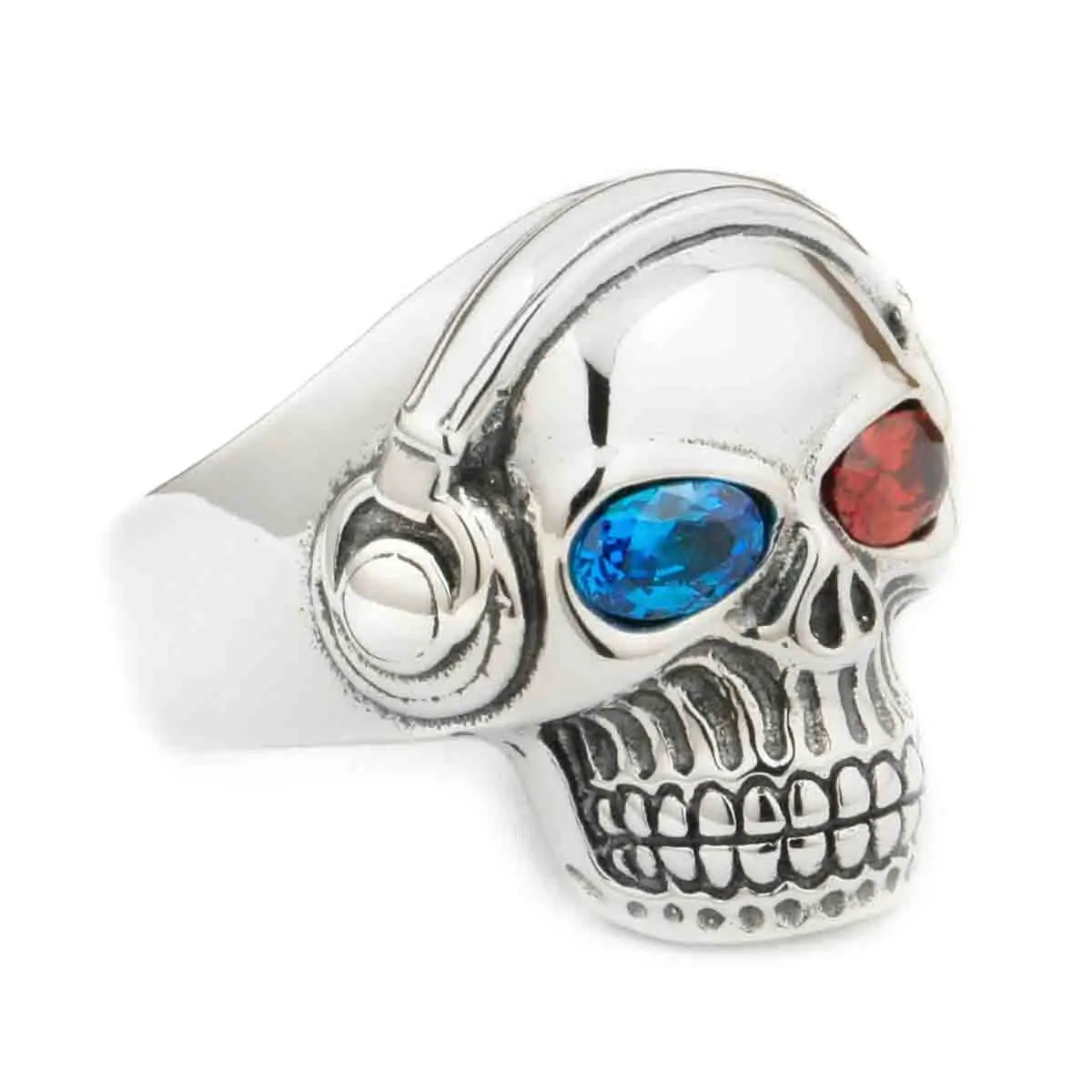 Blue Red CZ Eyes 925 Sterling Silver DJ Skull Studio Music Headphone Punk Ring 8Y711 US Size 7 to 15
Blue Red CZ Eyes 925 Sterling Silver DJ Skull Studio Music Headphone Punk Ring 8Y711 US Size 7 to 15