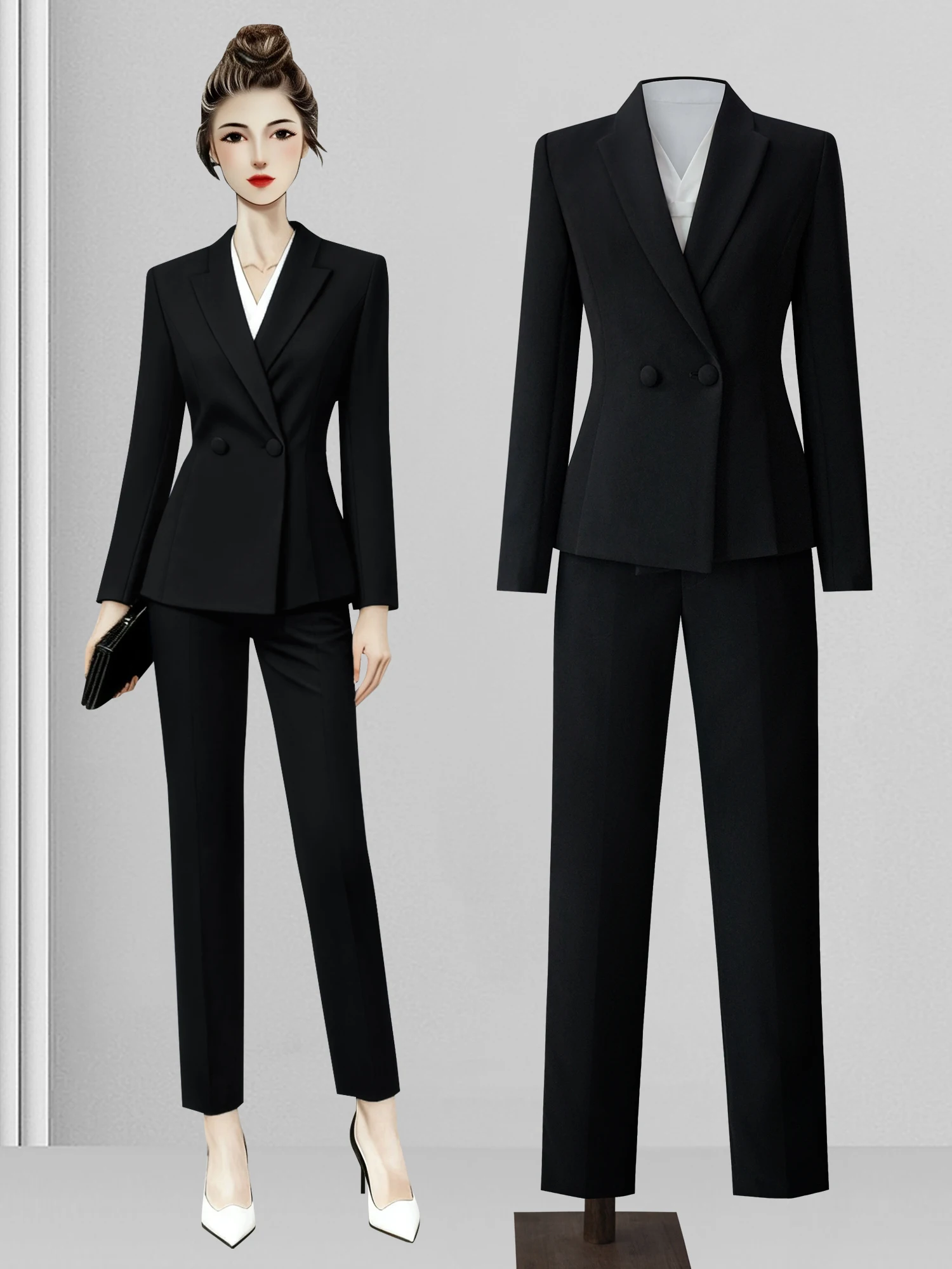 Весенний женский двубортный пиджак из полиэстера с длинными рукавами для делового и повседневного стиля
Весенний женский двубортный пиджак из полиэстера с длинными рукавами для делового и повседневного стиля