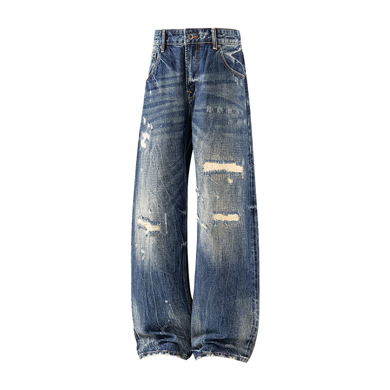 14oz 100% Cotton High-end American-style Heavyweight Distressed Washed Relaxed Wide-leg Men's Casual Selvedge Denim Jeans
14oz 100% Cotton High-end American-style Heavyweight Distressed Washed Relaxed Wide-leg Men's Casual Selvedge Denim Jeans