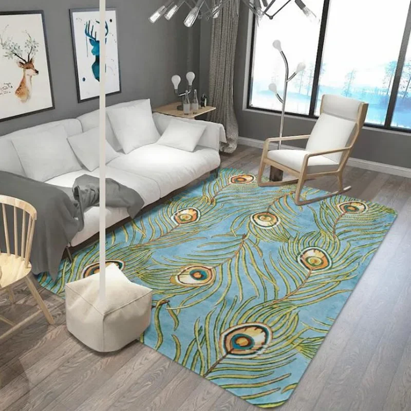 Ethnic style Peacock feather Print Carpet Living room bedroom coffee table Mat Bathroom kitchen anti-slip Tapete Kids Game Rug
Ethnic style Peacock feather Print Carpet Living room bedroom coffee table Mat Bathroom kitchen anti-slip Tapete Kids Game Rug