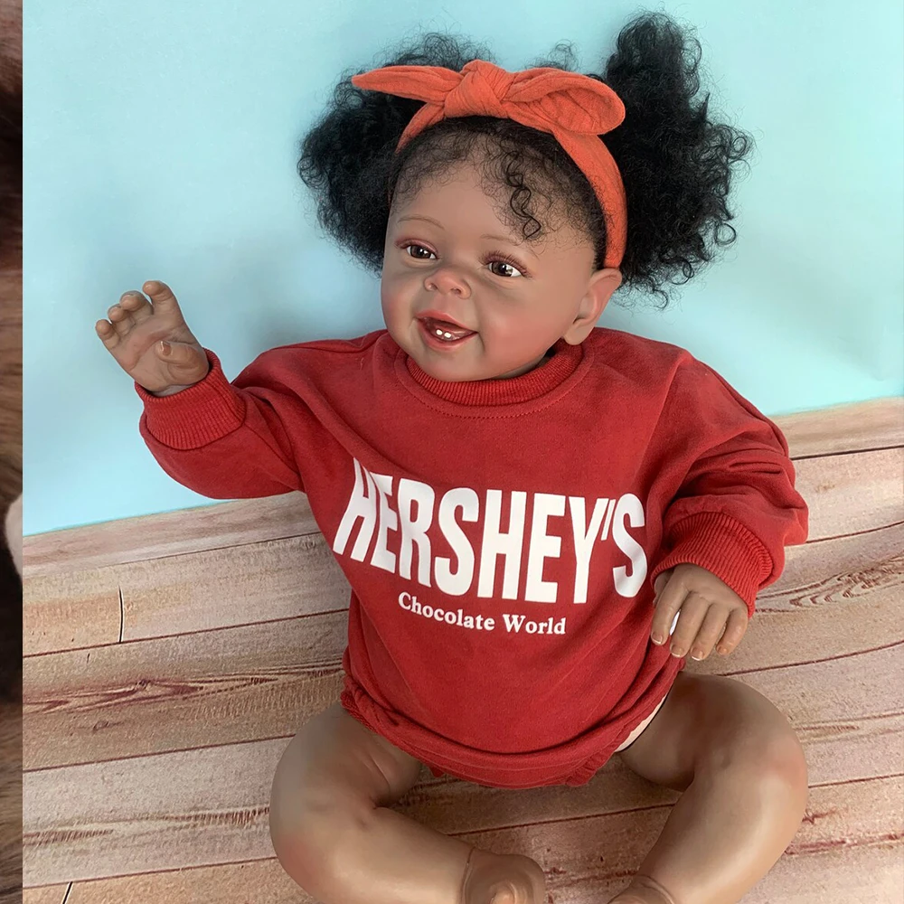 60CM Cloth Body Silicone Vinyl Reborn Black Doll Yannik Girl Toddler Lifelike African American Baby Doll
60CM Cloth Body Silicone Vinyl Reborn Black Doll Yannik Girl Toddler Lifelike African American Baby Doll