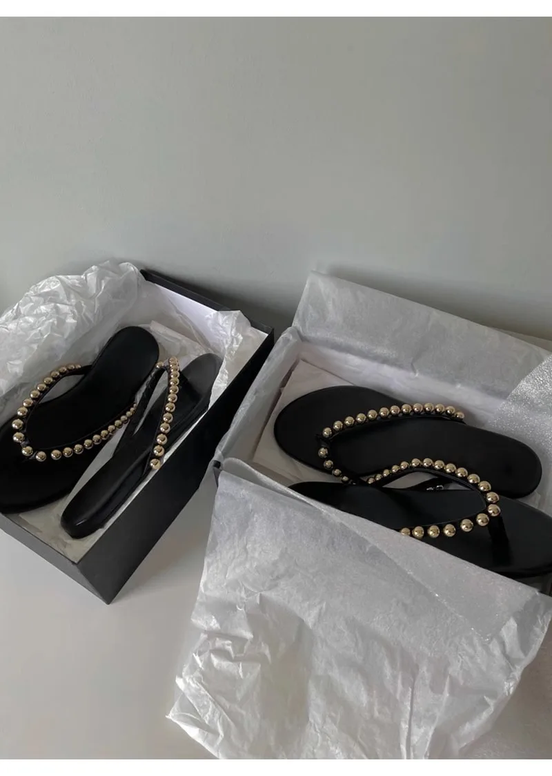 Pearl Design Flip Flops Artistic Flat Shoes Soft Sole With Clamped Feet Slippers Holiday Beach Breathable Minimalist S
Pearl Design Flip Flops Artistic Flat Shoes Soft Sole With Clamped Feet Slippers Holiday Beach Breathable Minimalist S