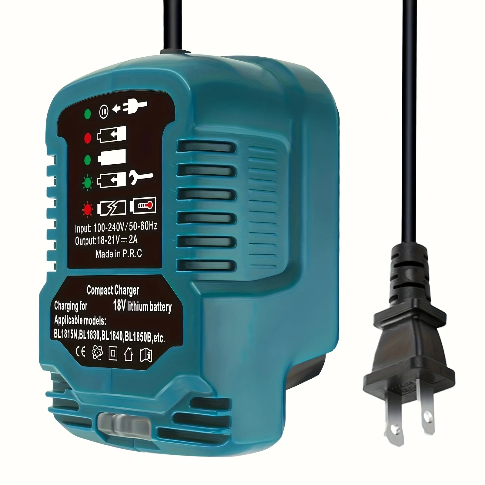 DC18RC 18 Volt Lithium Battery Charger Replacement for Makita 18V Lithium-Ion Battery BL1850 BL1840B BL1820 BL1815 BL1860 BL1430 BL1450 BL1830 Mini Compact Charger (Not for 14.4V)
DC18RC 18 Volt Lithium Battery Charger Replacement for Makita 18V Lithium-Ion Battery BL1850 BL1840B BL1820 BL1815 BL1860 BL1430 BL1450 BL1830 Mini Compact Charger (Not for 14.4V)