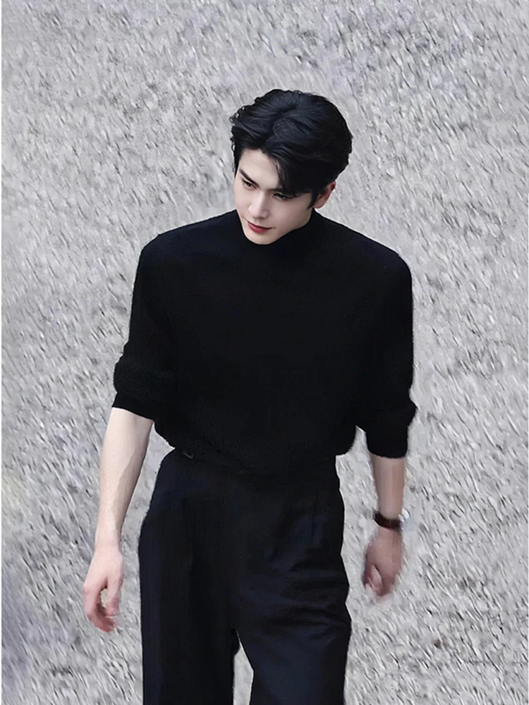 Мужской вязаный свитер Zhang Linghe Bla f с высоким воротником, осень-зима, корейский базовый слой, удобная внутренняя одежда ...
Мужской вязаный свитер Zhang Linghe Bla f с высоким воротником, осень-зима, корейский базовый слой, удобная внутренняя одежда ...