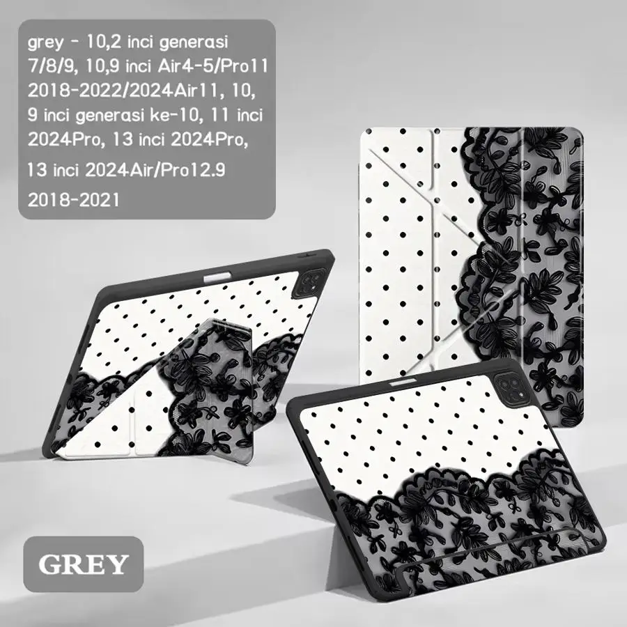 Black Lace Print Tablet Case For iPad Pro 2025 Pro 11th 10th 9th 8th 7th 12.9inch Mini 6 7 Air 4 5 M3 M2 M4 11inch Holder Cover
Black Lace Print Tablet Case For iPad Pro 2025 Pro 11th 10th 9th 8th 7th 12.9inch Mini 6 7 Air 4 5 M3 M2 M4 11inch Holder Cover