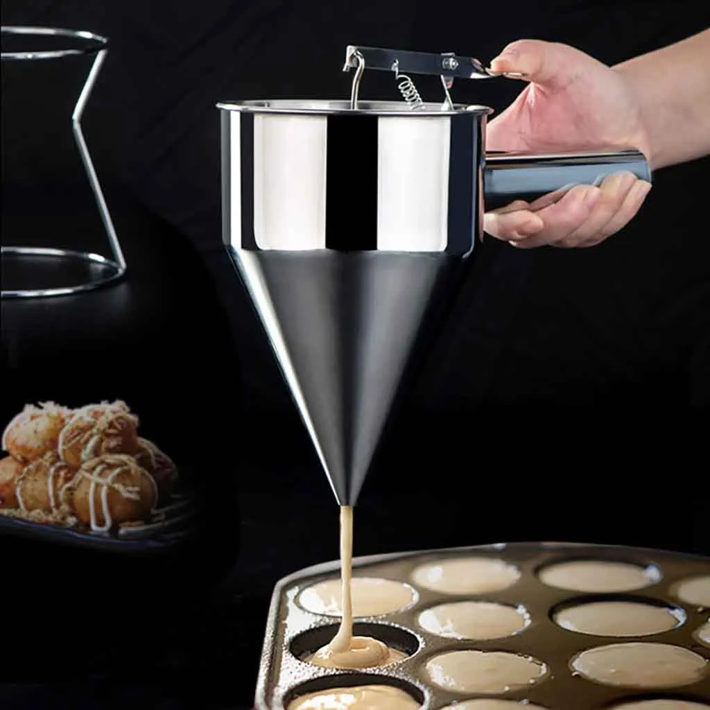 Takoyaki Maker Tool High Quality Pancake Batter Dispenser Stainless Steel Handheld Stirring Batter Separator Conical Funnel
Takoyaki Maker Tool High Quality Pancake Batter Dispenser Stainless Steel Handheld Stirring Batter Separator Conical Funnel