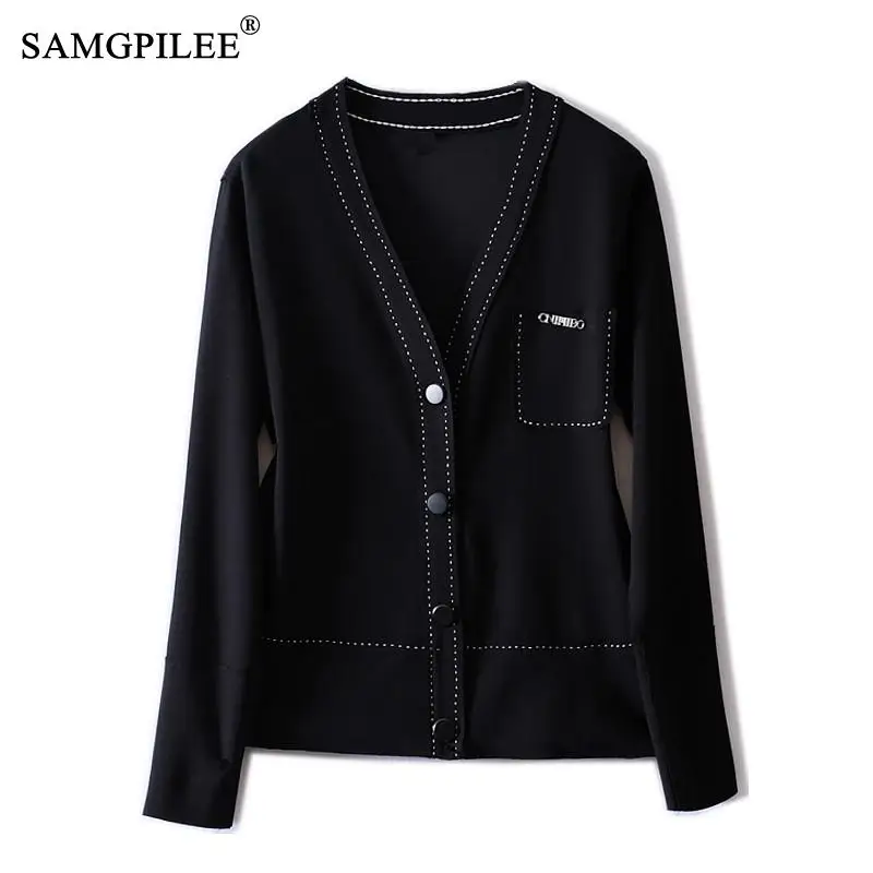 Women's Jacket Spring 2022 New Casual Top Line Decoration Straight V-neck All-match Cardigan Sweater Coat Women's jackets 4XL
Women's Jacket Spring 2022 New Casual Top Line Decoration Straight V-neck All-match Cardigan Sweater Coat Women's jackets 4XL