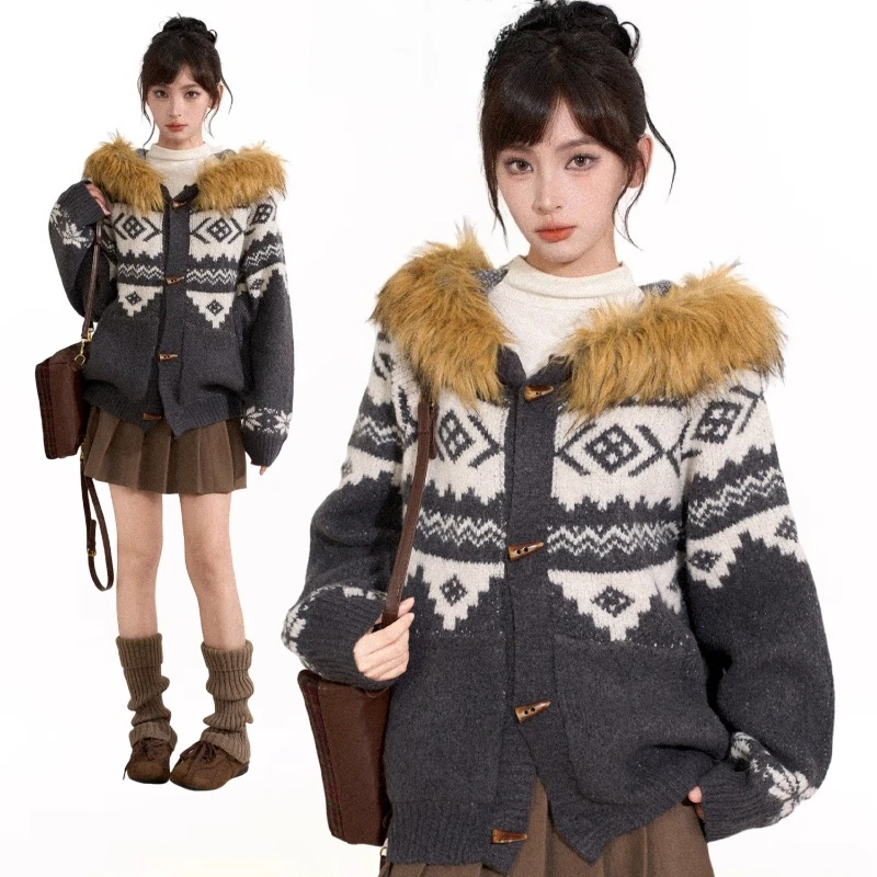 2000-е годы Эстетический Y2k Harajuku серый меховой воротник свитер с капюшоном куртка женская осенняя свободная ретро корейский вязаный кардиган кардиган новый
2000-е годы Эстетический Y2k Harajuku серый меховой воротник свитер с капюшоном куртка женская осенняя свободная ретро корейский вязаный кардиган кардиган новый