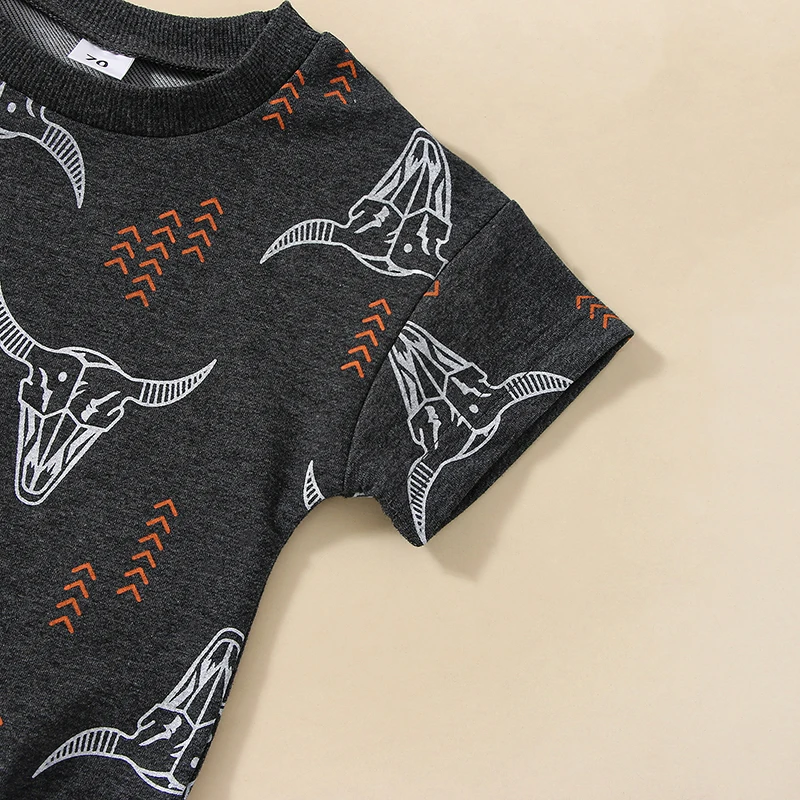 Baby Boy Romper Short Sleeve Crew Neck Bull Head Print Summer Bodysuit for Casual Daily
Baby Boy Romper Short Sleeve Crew Neck Bull Head Print Summer Bodysuit for Casual Daily