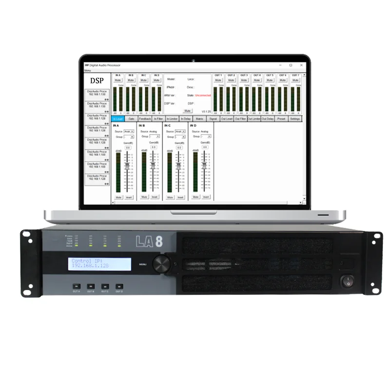 LA8 4 Channel DSP Control Class Td High Quality Karaoke Amplifier Mixer Sound System
LA8 4 Channel DSP Control Class Td High Quality Karaoke Amplifier Mixer Sound System