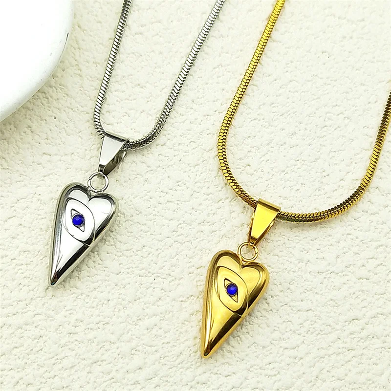 Evil Eye Heart Pendant Necklace For Women Men Stainless Steel Gold Color Blue Rhinestone Turkish Faith Chain Jewelry Gifts
Evil Eye Heart Pendant Necklace For Women Men Stainless Steel Gold Color Blue Rhinestone Turkish Faith Chain Jewelry Gifts
