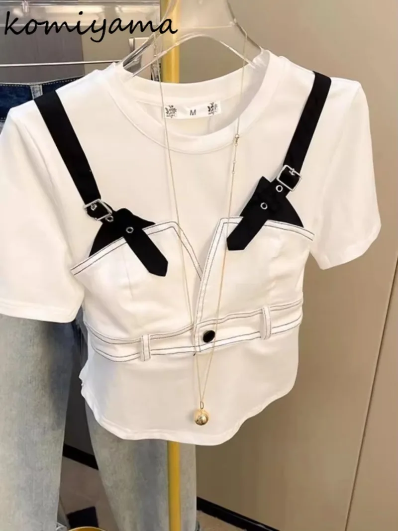 Fake Two Piece Ropa Mujer O-neck Short Sleeve Clothes Summer 2025 New Women Clothing Casual Tops Korean Fashion Camisetas
Fake Two Piece Ropa Mujer O-neck Short Sleeve Clothes Summer 2025 New Women Clothing Casual Tops Korean Fashion Camisetas