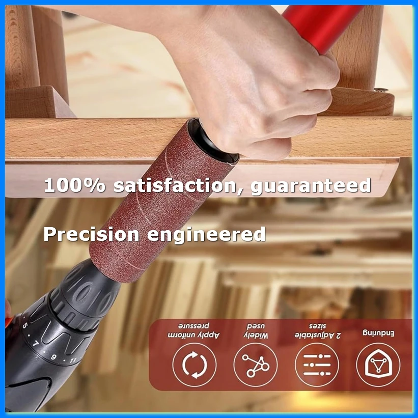 Drum Sander Set,Rubber Sanding Drum Spindle Sander Adapter with 120 Grit Sandpaper Drum, Power Drill Driven Drum Sander-A23R
Drum Sander Set,Rubber Sanding Drum Spindle Sander Adapter with 120 Grit Sandpaper Drum, Power Drill Driven Drum Sander-A23R