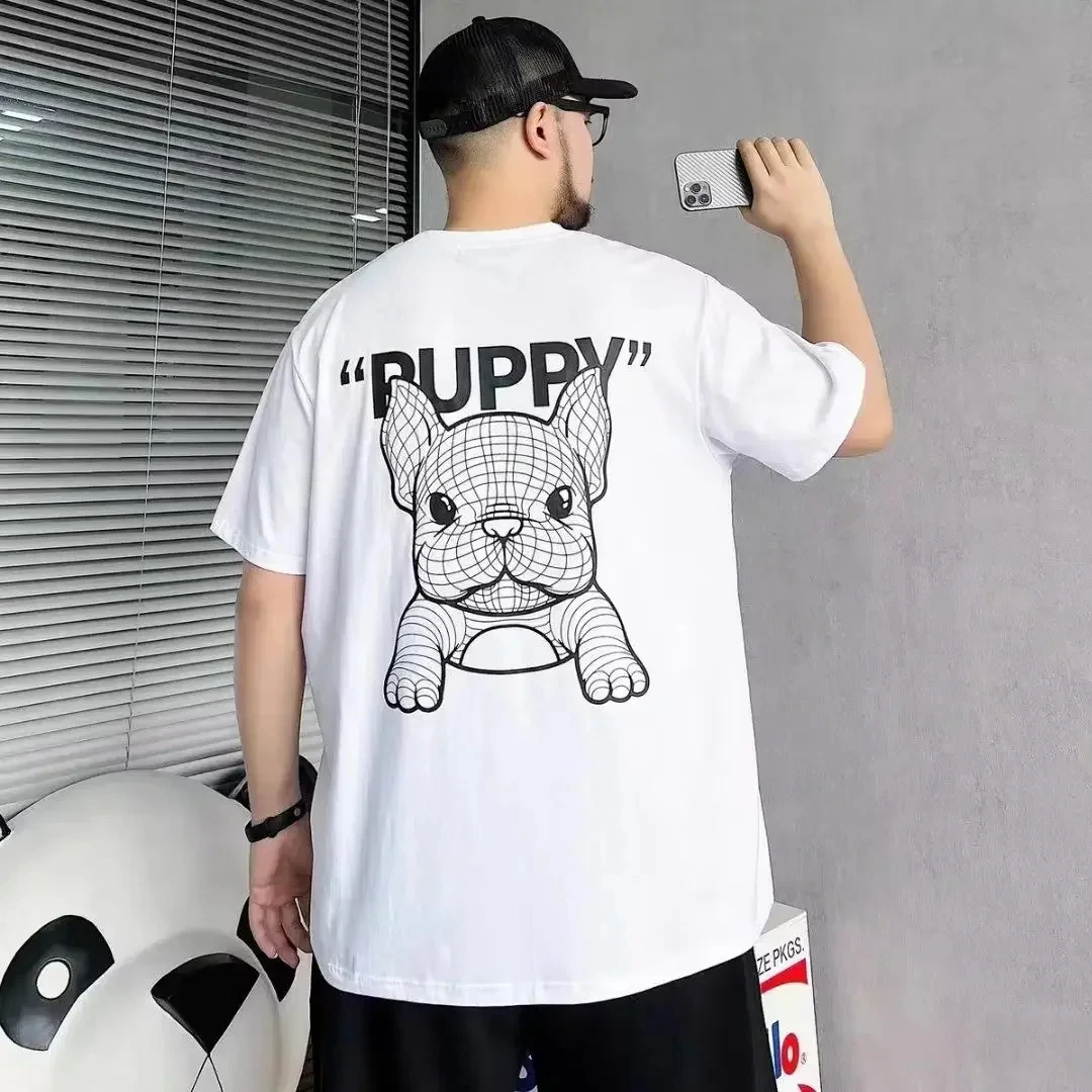 Large Size Bulldog Print Summer Trend Short-sleeved T-shirt Men's Fat Loose Casual High-quality Cotton Top
Large Size Bulldog Print Summer Trend Short-sleeved T-shirt Men's Fat Loose Casual High-quality Cotton Top