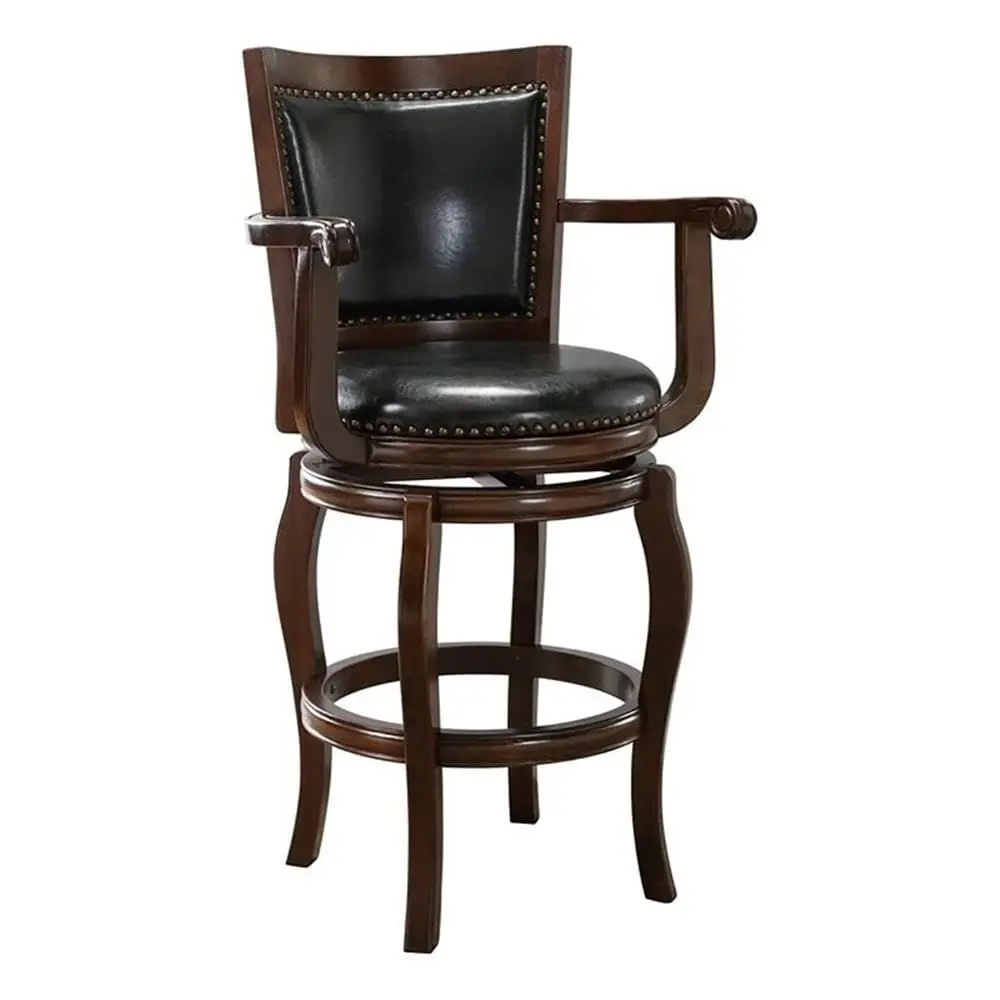 31 Transitional Wood Swivel Bar Stool in Cappuccino Black
31 Transitional Wood Swivel Bar Stool in Cappuccino Black