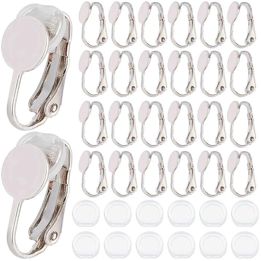 20Pcs Brass Clip on Earring Findings Flat Round Earring Settings with 20Pcs Plastic Pads Platinum 17x8x8mm Tray: 8mm
20Pcs Brass Clip on Earring Findings Flat Round Earring Settings with 20Pcs Plastic Pads Platinum 17x8x8mm Tray: 8mm