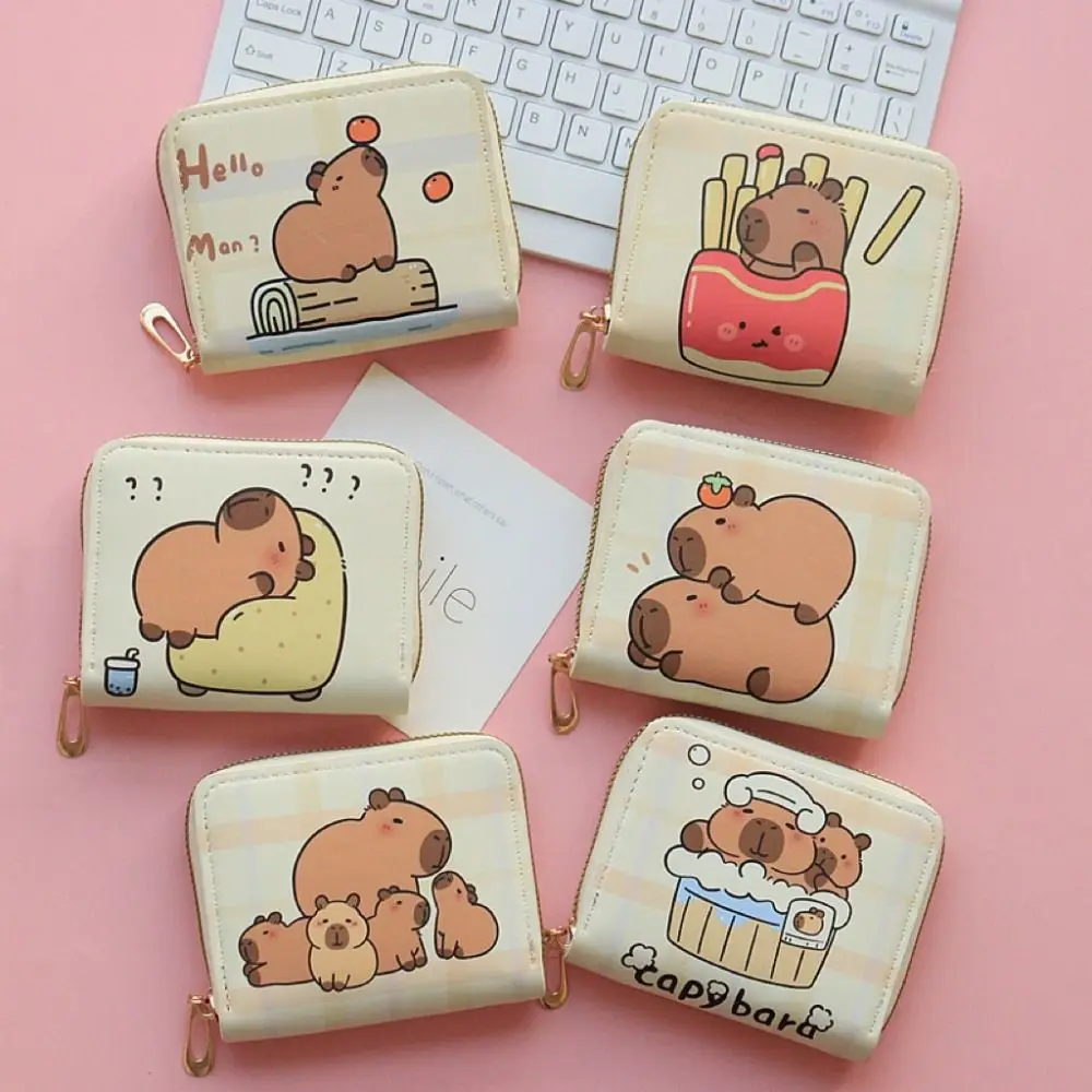 Portable Cartoon Capybara Short Wallet PU Leather Zipper Coin Purse Multi Slot Small Credit Card Holder
Portable Cartoon Capybara Short Wallet PU Leather Zipper Coin Purse Multi Slot Small Credit Card Holder