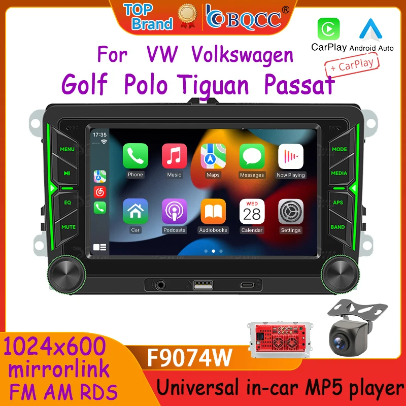 BQCC 7 Inch Car Radio Wireless CarPlay Type-c AUX USB Interface Bluetooth 5.0 7 Color Light RDS Function For VW Passat Golf
BQCC 7 Inch Car Radio Wireless CarPlay Type-c AUX USB Interface Bluetooth 5.0 7 Color Light RDS Function For VW Passat Golf