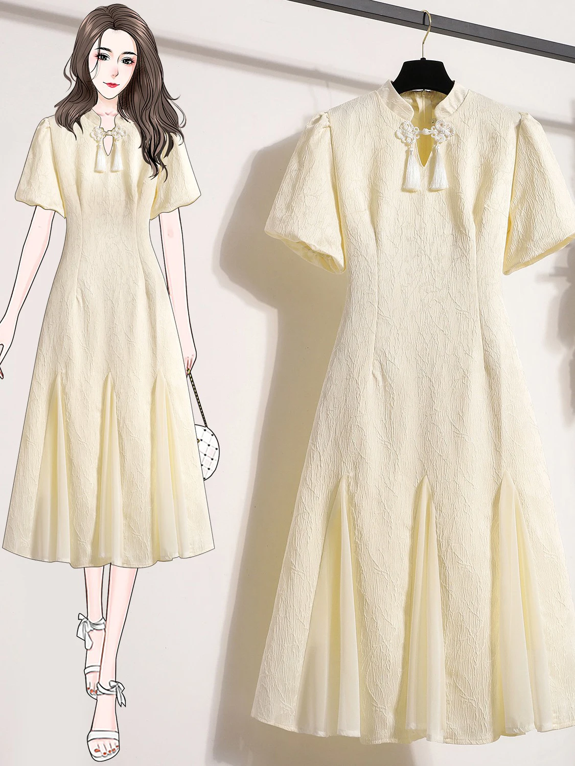 plus Size Summer New Chinese Style National Network Splicing Modified Qipao Slimming Dress Commute Style High Waist Skirt
plus Size Summer New Chinese Style National Network Splicing Modified Qipao Slimming Dress Commute Style High Waist Skirt