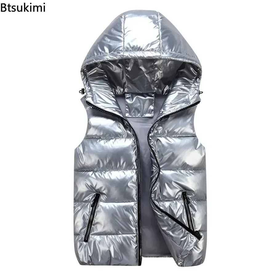 2025 Men's Down Cotton Lightweight Vest Top Couple Casual Waterproof Waistcoat Winter Men's Hooded Glossy Sleeveless Parkas Vest
2025 Men's Down Cotton Lightweight Vest Top Couple Casual Waterproof Waistcoat Winter Men's Hooded Glossy Sleeveless Parkas Vest