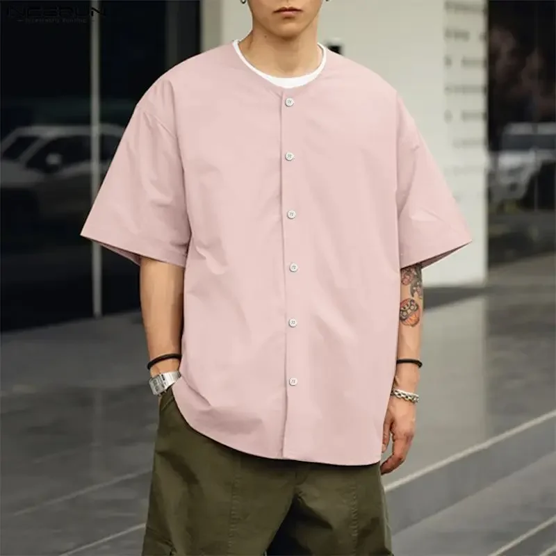 INCERUN Men's Shirt Solid Color O-neck Short Sleeve Button Men Clothes Summer Streetwear Loose Tops 2026 Fashion Casual Shirts
INCERUN Men's Shirt Solid Color O-neck Short Sleeve Button Men Clothes Summer Streetwear Loose Tops 2026 Fashion Casual Shirts