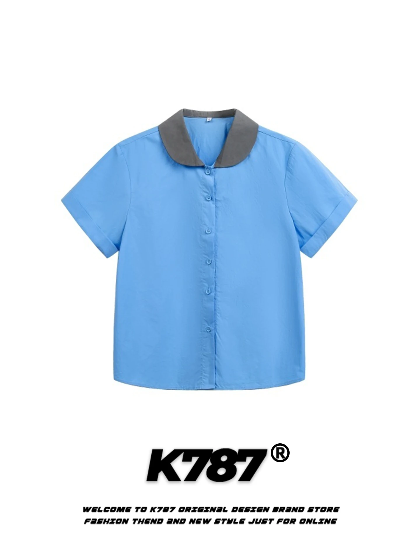 K787 American Casual College Style Color Block Short Sleeve Shirt Women Slimming Young Looking Summer Commute Short Top
K787 American Casual College Style Color Block Short Sleeve Shirt Women Slimming Young Looking Summer Commute Short Top