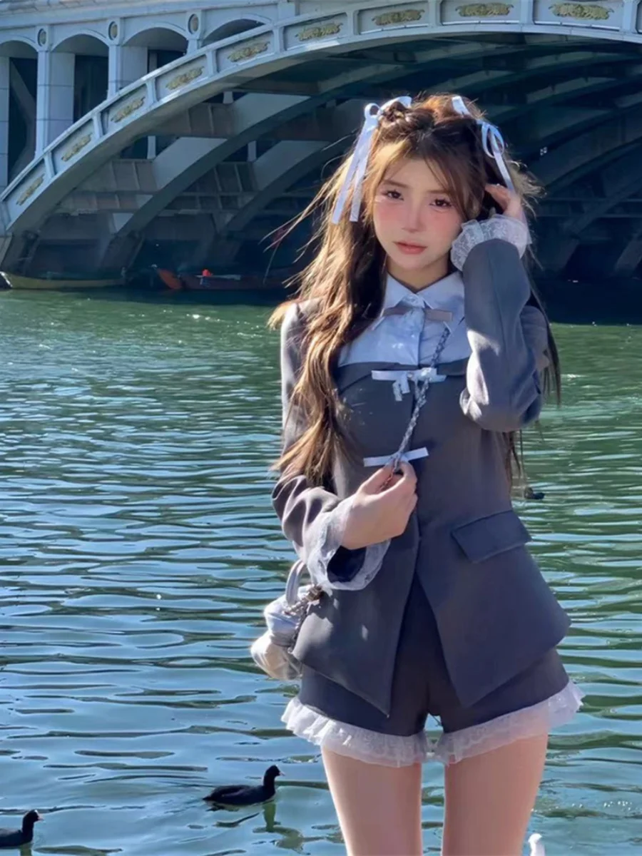 Korean College Style Women's Suit Set High-End Patchwork Complete OOTD Trendy Shorts Fashionable Two-Piece Ensemble
Korean College Style Women's Suit Set High-End Patchwork Complete OOTD Trendy Shorts Fashionable Two-Piece Ensemble
