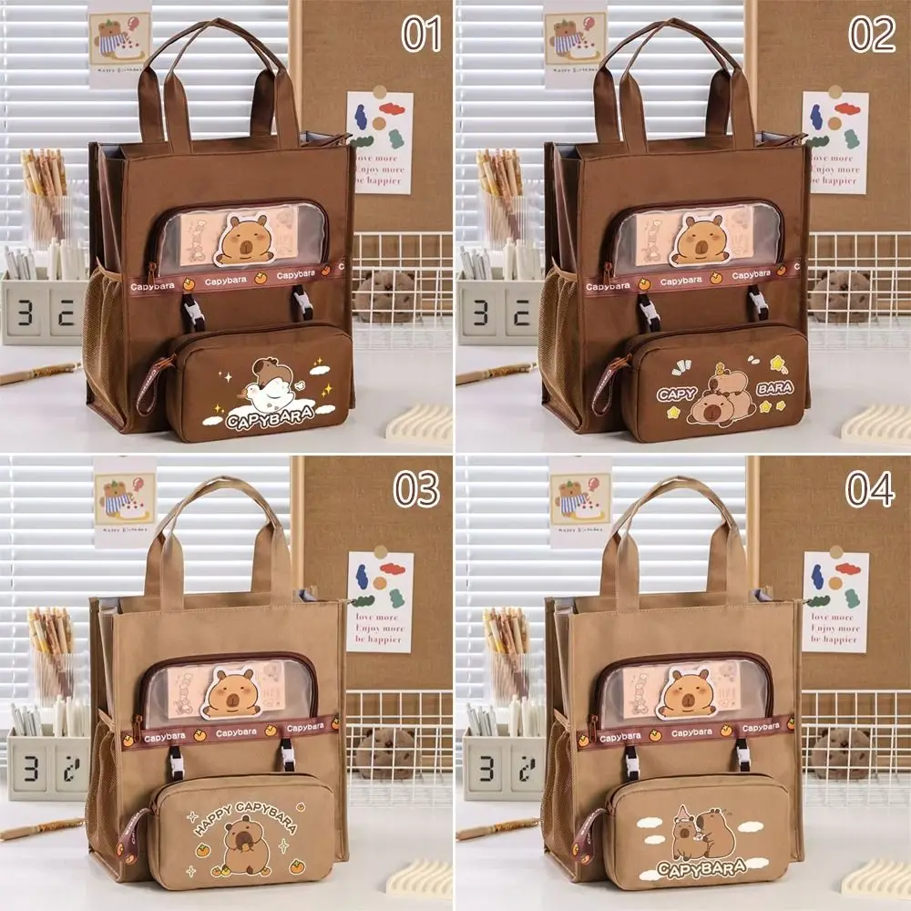 Large Capacity Capybara Tutoring Bag Multifunctional Learning Supplies Tote School Bag Detachable Pen Case A4 File Bag
Large Capacity Capybara Tutoring Bag Multifunctional Learning Supplies Tote School Bag Detachable Pen Case A4 File Bag