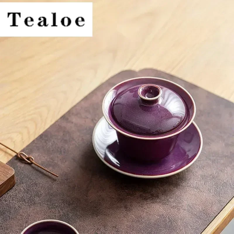 190ml Handmade Purple Jun Kiln Gaiwan Chinese Respectful Three Talent Tea Tureen Tea Maker Cover Bowl Kung Fu Teaset Collection
190ml Handmade Purple Jun Kiln Gaiwan Chinese Respectful Three Talent Tea Tureen Tea Maker Cover Bowl Kung Fu Teaset Collection