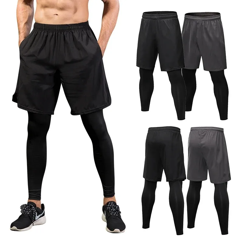 New Fake two-piece set Male Tights Leggings for Running Gym Sport Fitness Quick Dry Pants Joggings Workout Black Sport Trousers
New Fake two-piece set Male Tights Leggings for Running Gym Sport Fitness Quick Dry Pants Joggings Workout Black Sport Trousers