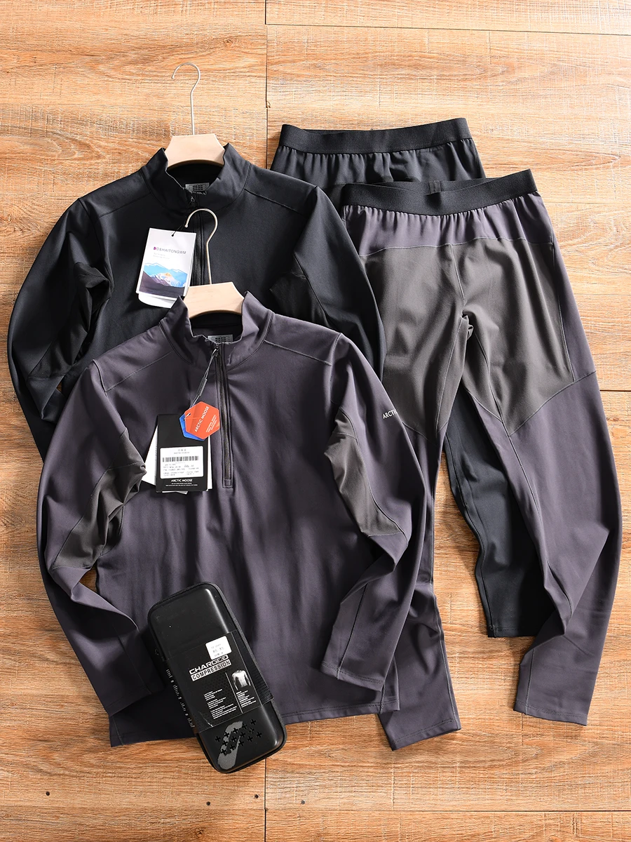 Warmth Outdoor Men's Fleece Lined Stand Collar Thermal Suit High Elasticity Autumn Winter Sports Wear Long Sleeve Long Pants
Warmth Outdoor Men's Fleece Lined Stand Collar Thermal Suit High Elasticity Autumn Winter Sports Wear Long Sleeve Long Pants
