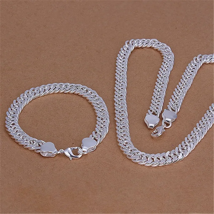 Hot new 925 Sterling Silver 10MM Chain 20/24 inch Bracelets necklace Jewelry set classic for men Fashion Party wedding Solid
Hot new 925 Sterling Silver 10MM Chain 20/24 inch Bracelets necklace Jewelry set classic for men Fashion Party wedding Solid