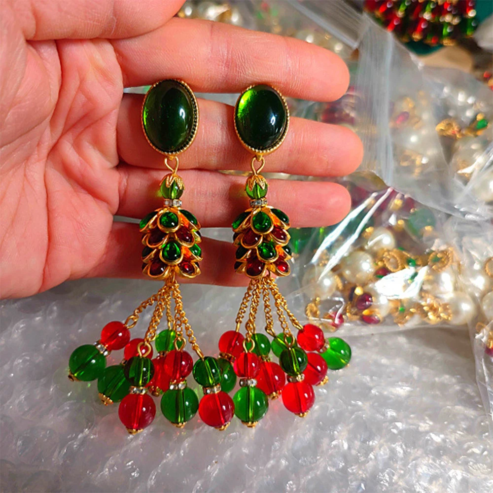 Medieval Vintage Red Green Glazed Pearl Earring Necklace for women's girl Eardrop jewelry Accessory
Medieval Vintage Red Green Glazed Pearl Earring Necklace for women's girl Eardrop jewelry Accessory