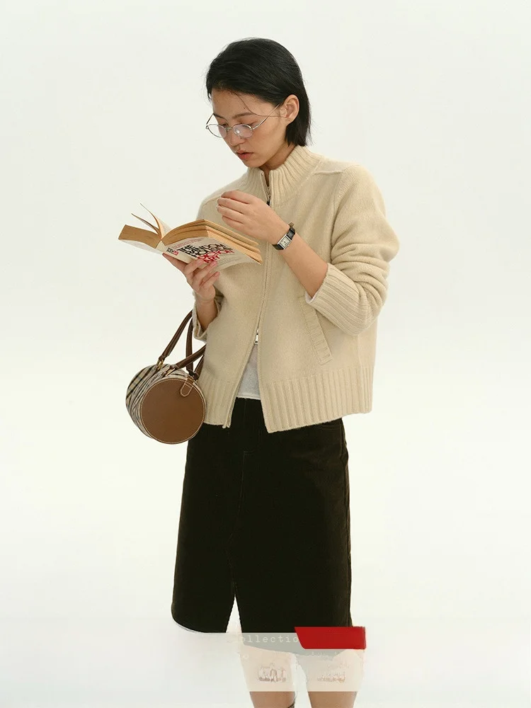 Who Taozi 00 Wool Double Zipper Pure Color Knitted Open Cardigan Women Winter Loose Slimming Versatile Sweater Jaet New Model
Who Taozi 00 Wool Double Zipper Pure Color Knitted Open Cardigan Women Winter Loose Slimming Versatile Sweater Jaet New Model