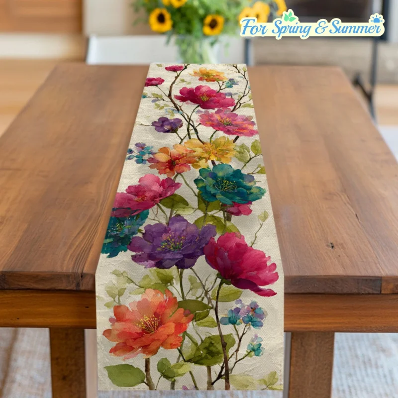 VIKAMA Watercolor Floral Pattern Table Runner for Spring And Summer Birthday Anniversary Decorative Dining Tablecloth
VIKAMA Watercolor Floral Pattern Table Runner for Spring And Summer Birthday Anniversary Decorative Dining Tablecloth