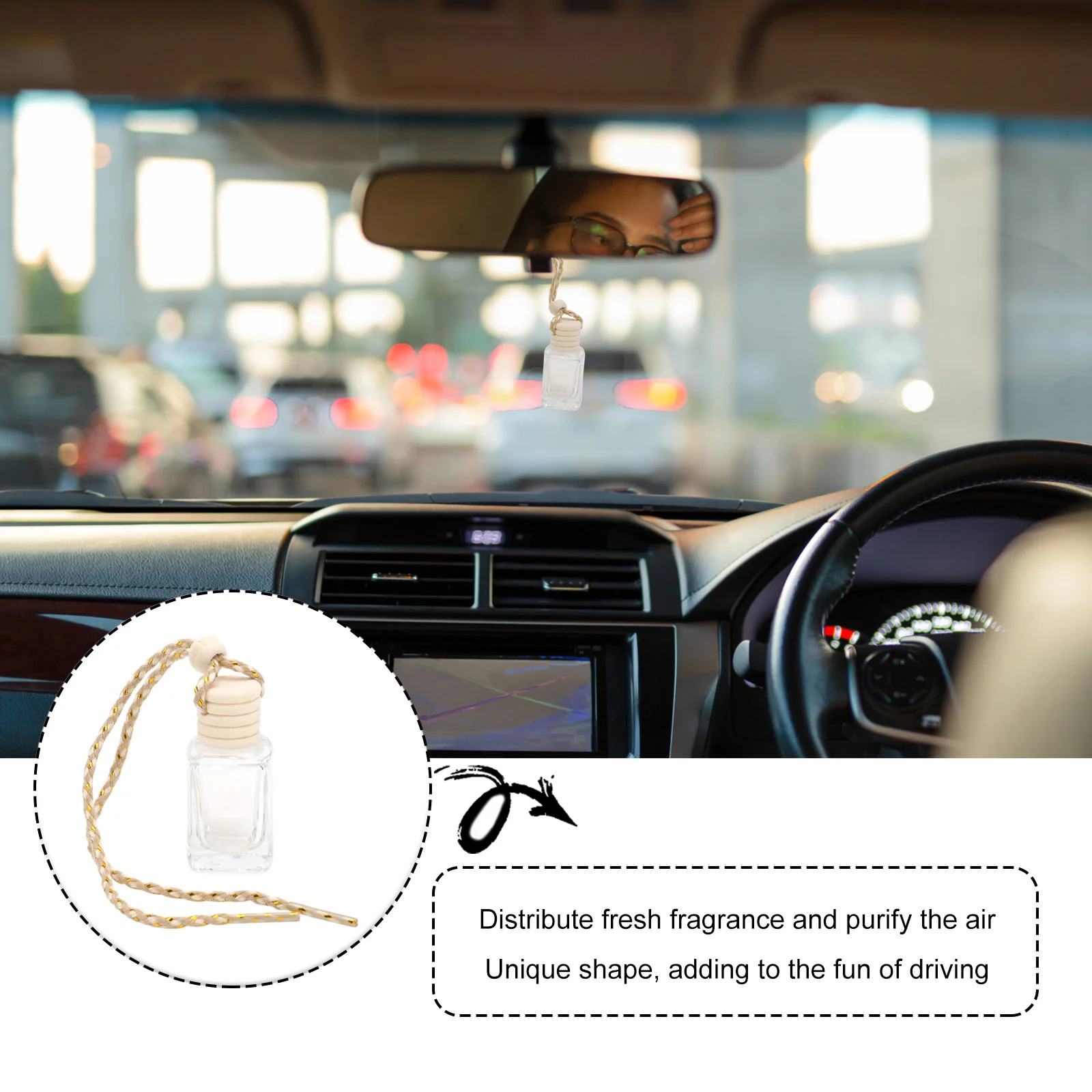 10pcs Car Perfume Pendant Hanging Decor For Car Interior Air Freshener Essential Oil Sub-Bottle Rearview Mirror Glass Bottle
10pcs Car Perfume Pendant Hanging Decor For Car Interior Air Freshener Essential Oil Sub-Bottle Rearview Mirror Glass Bottle