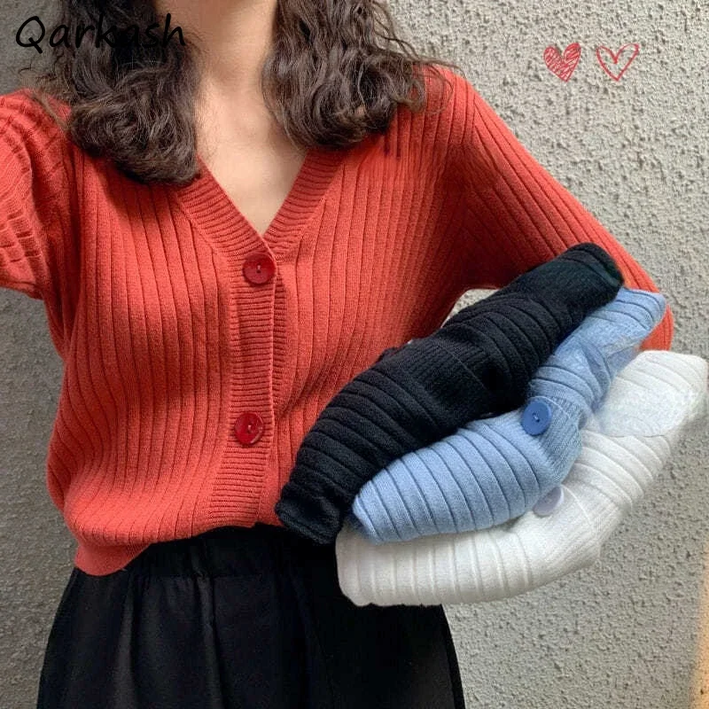 Cardigan Women Sweater Spring V-neck All-match Leisure Fit Mujer Solid Harajuku Knitwear Vintage Basic Single Breasted Ulzzang
Cardigan Women Sweater Spring V-neck All-match Leisure Fit Mujer Solid Harajuku Knitwear Vintage Basic Single Breasted Ulzzang