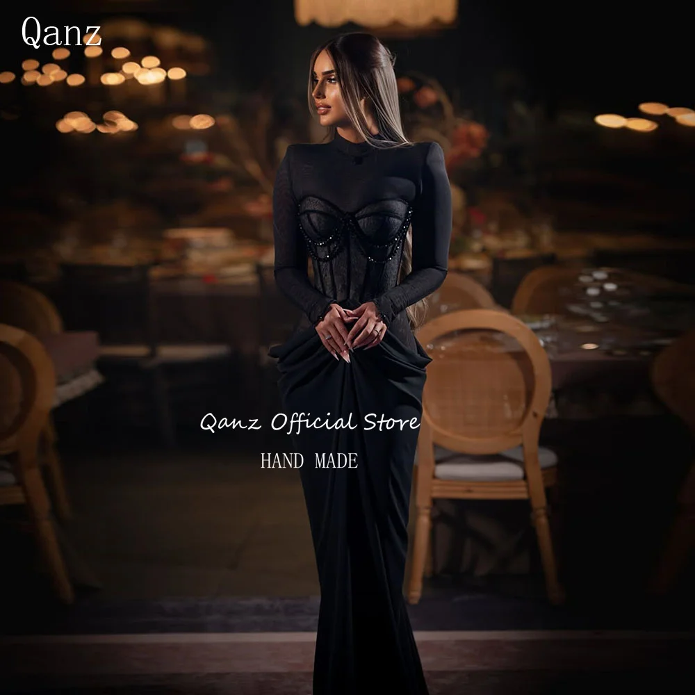 Qanz Luxury Black Prom Dresses 2 Pieces Mermaid Lace Elegant Evening Dresses Woman Party High Neck Robes De Soirée Customized
Qanz Luxury Black Prom Dresses 2 Pieces Mermaid Lace Elegant Evening Dresses Woman Party High Neck Robes De Soirée Customized