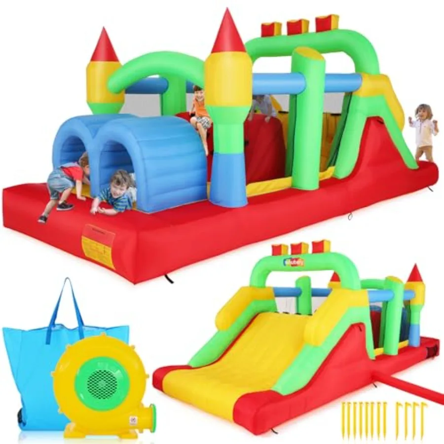 18x8.2FT Giant Inflatable Bounce House Obstacle Course for Big 3-6 8-12 with Extra Large Slide, Racing Crawl Tunnels, Blow Up R
18x8.2FT Giant Inflatable Bounce House Obstacle Course for Big 3-6 8-12 with Extra Large Slide, Racing Crawl Tunnels, Blow Up R