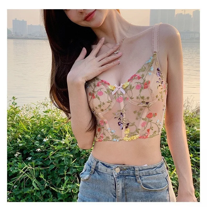 Sexy Embroidered Gathered Thin Vest Women's Underwear Top Push up Beautiful Back Bra Set Nylon Fabric with Steel Ring
Sexy Embroidered Gathered Thin Vest Women's Underwear Top Push up Beautiful Back Bra Set Nylon Fabric with Steel Ring